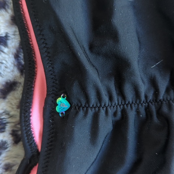 Victoria's Secret Pink Scrunchbutt Bikini Bottom Size small black with pink lemo - Picture 8 of 11